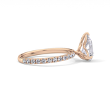 Pear Pave Lab Grown Diamond Engagement Ring