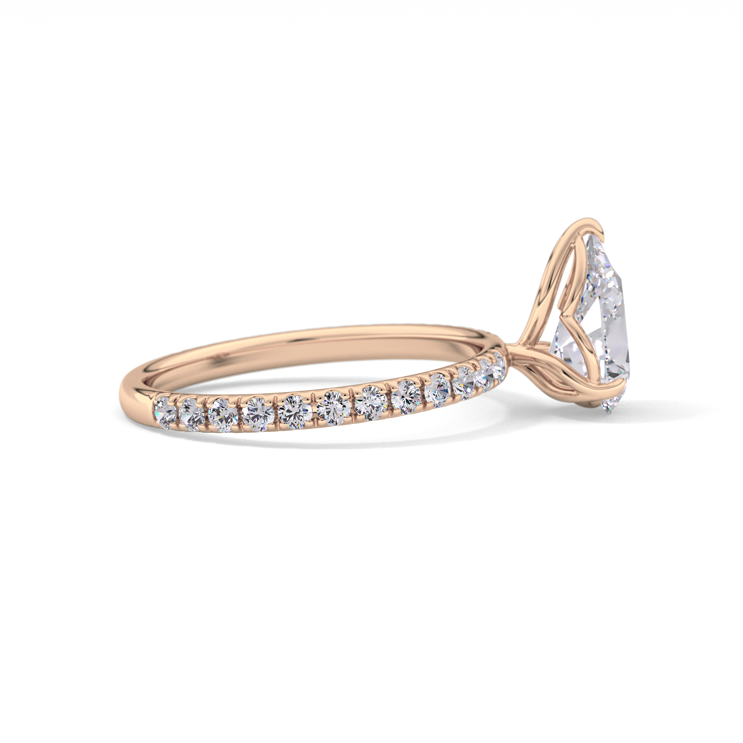 Pear Pave Lab Grown Diamond Engagement Ring