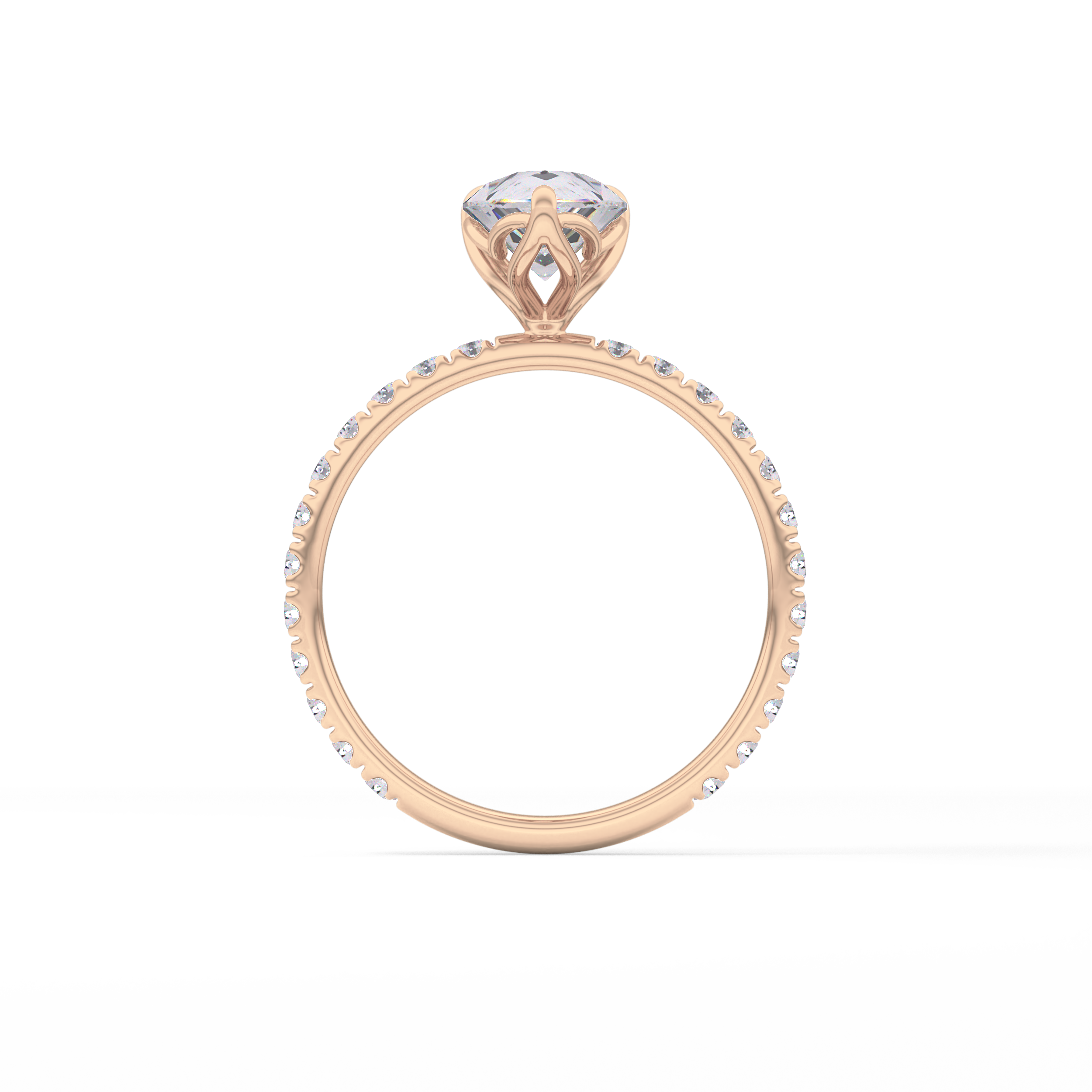 Pear Pave Lab Grown Diamond Engagement Ring