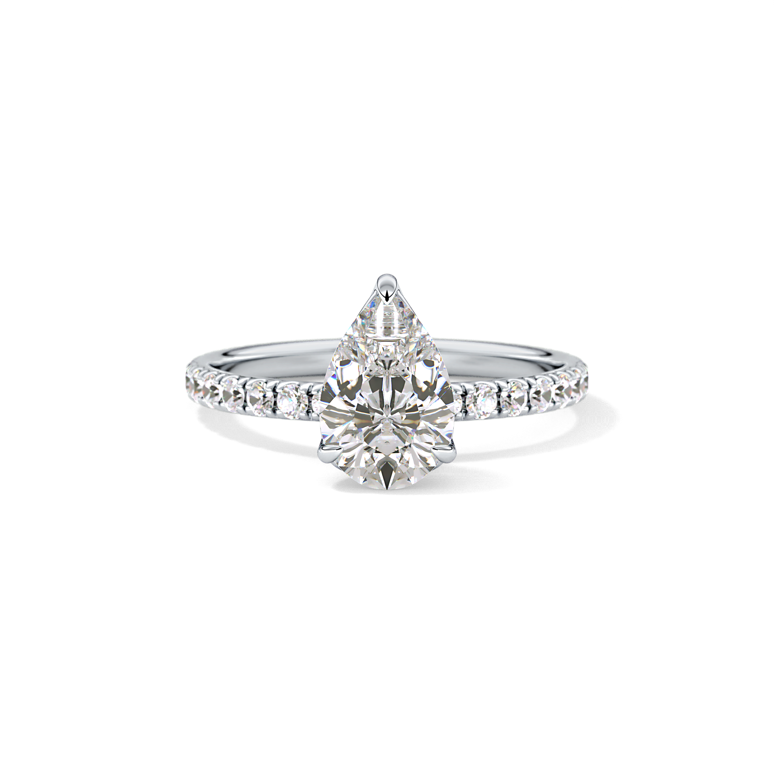 Pear Pave Lab Grown Diamond Engagement Ring
