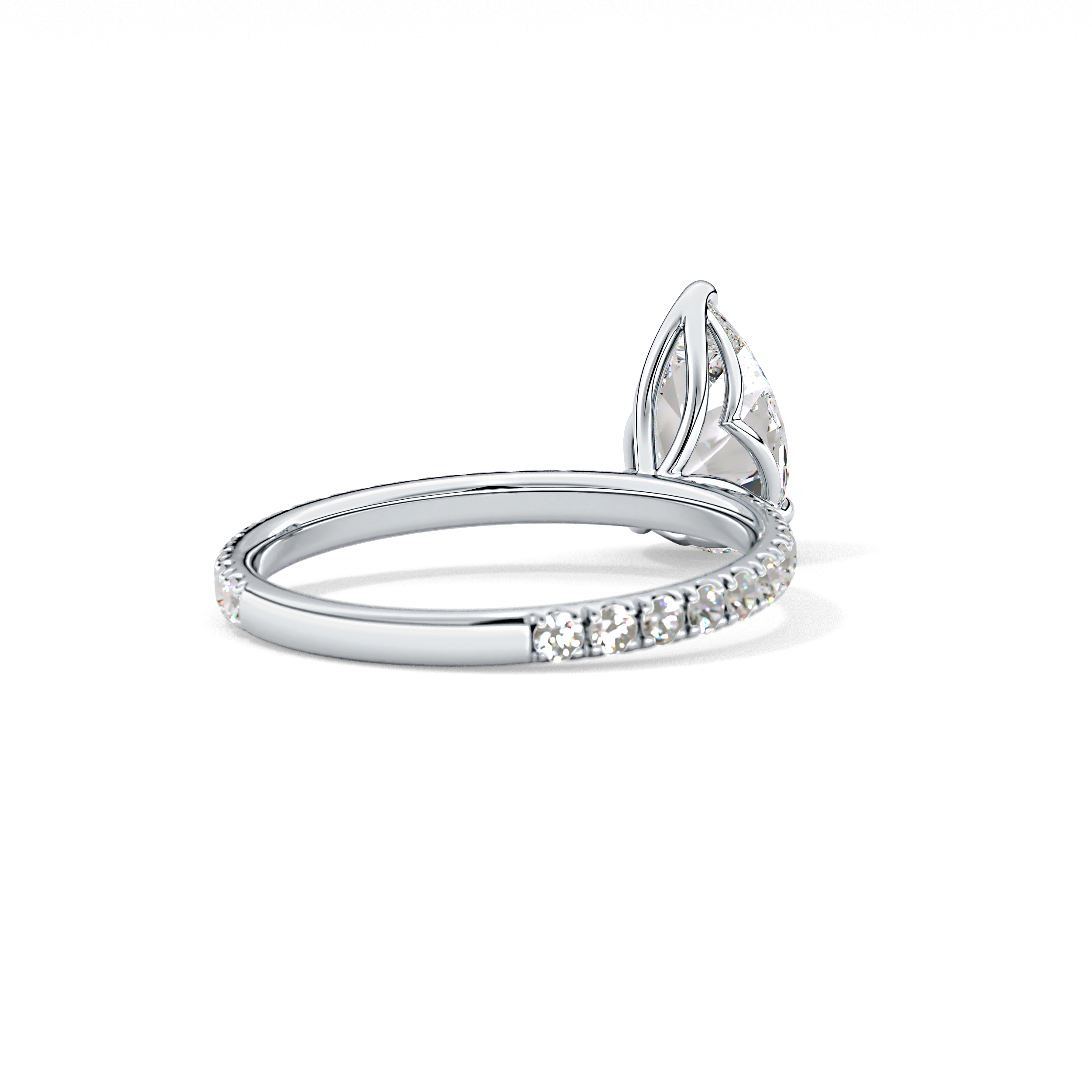 Pear Pave Lab Grown Diamond Engagement Ring
