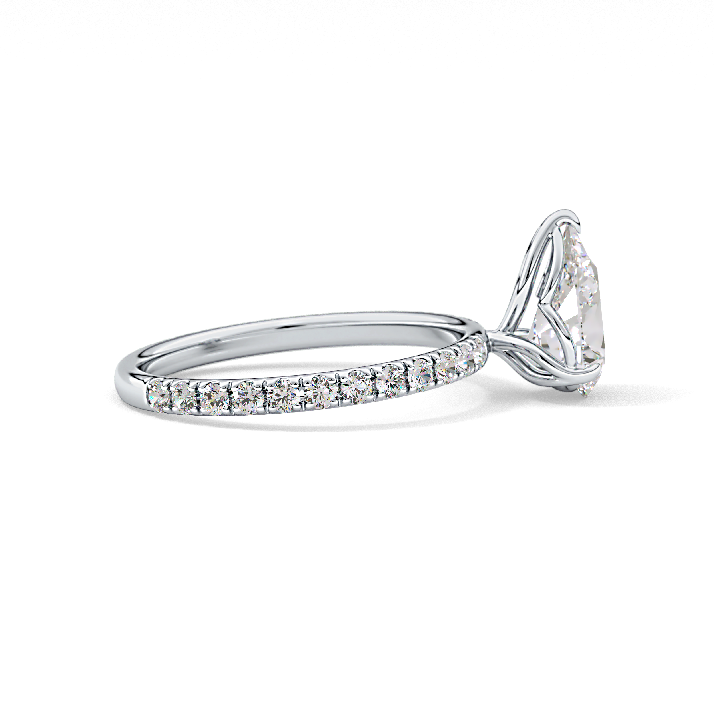 Pear Pave Lab Grown Diamond Engagement Ring