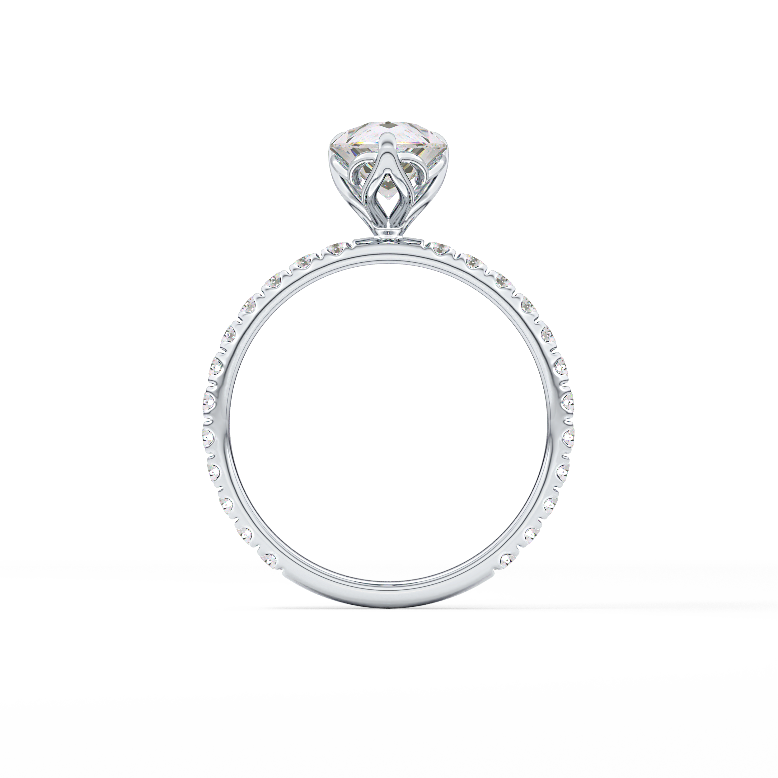 Pear Pave Lab Grown Diamond Engagement Ring