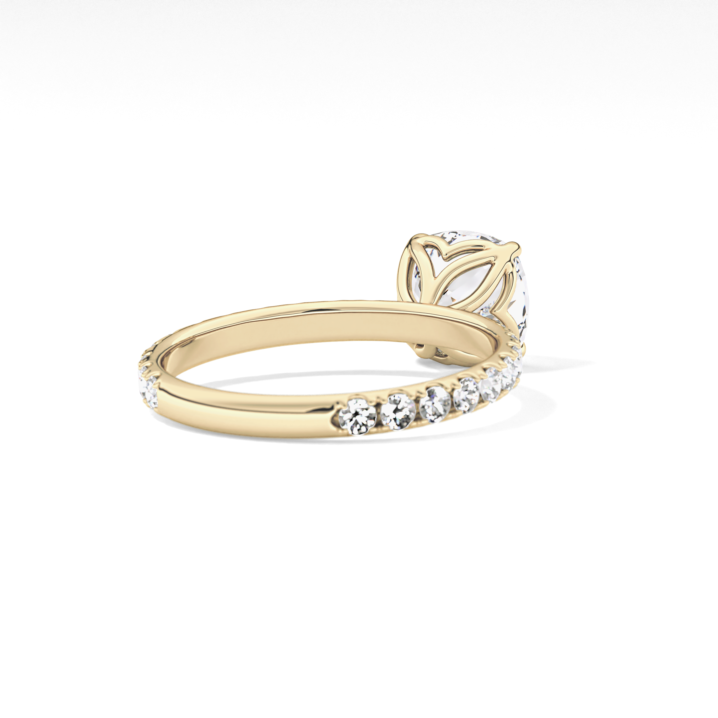 Cushion Pave Lab Grown Diamond Engagement Ring