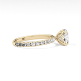 Cushion Pave Lab Grown Diamond Engagement Ring