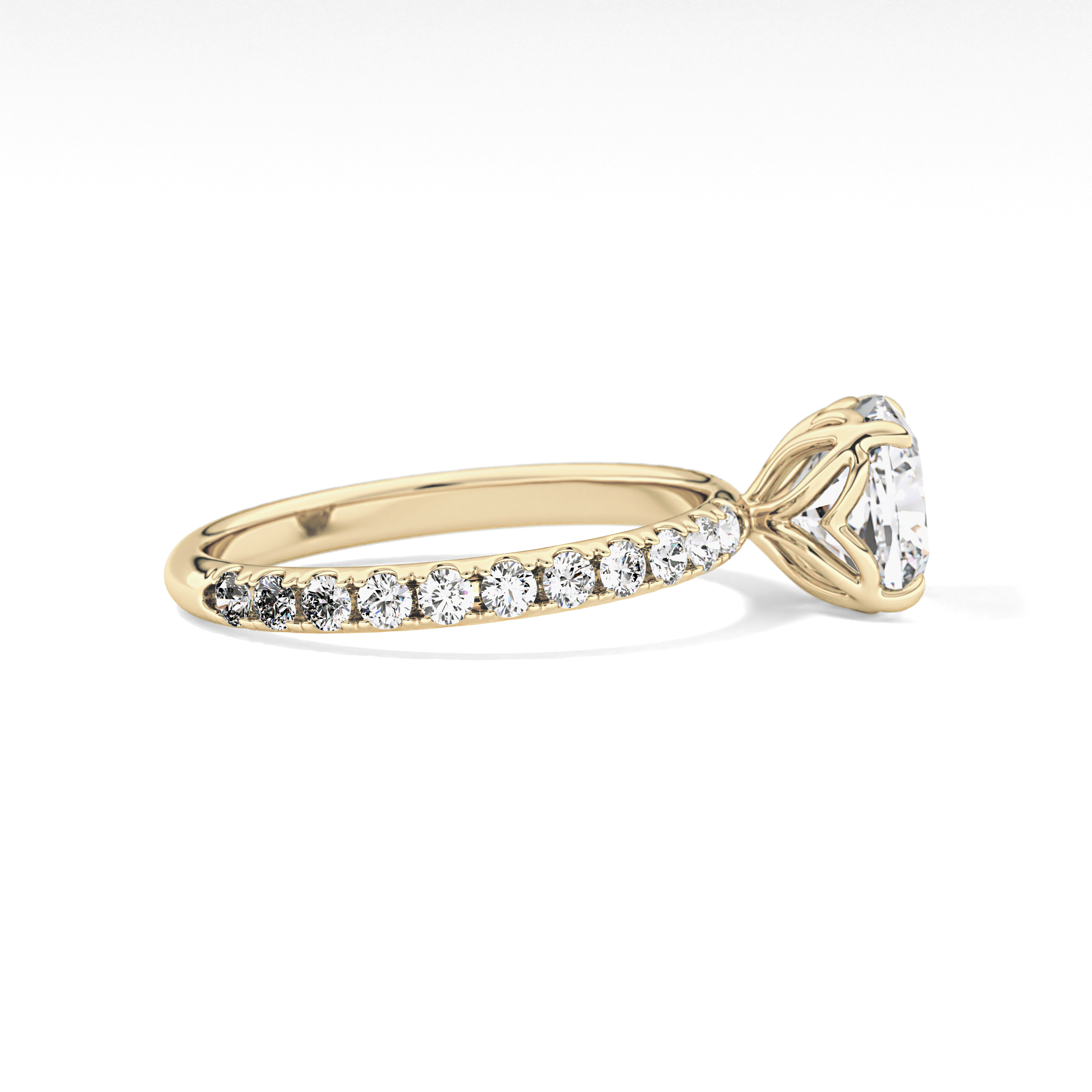 Cushion Pave Lab Grown Diamond Engagement Ring