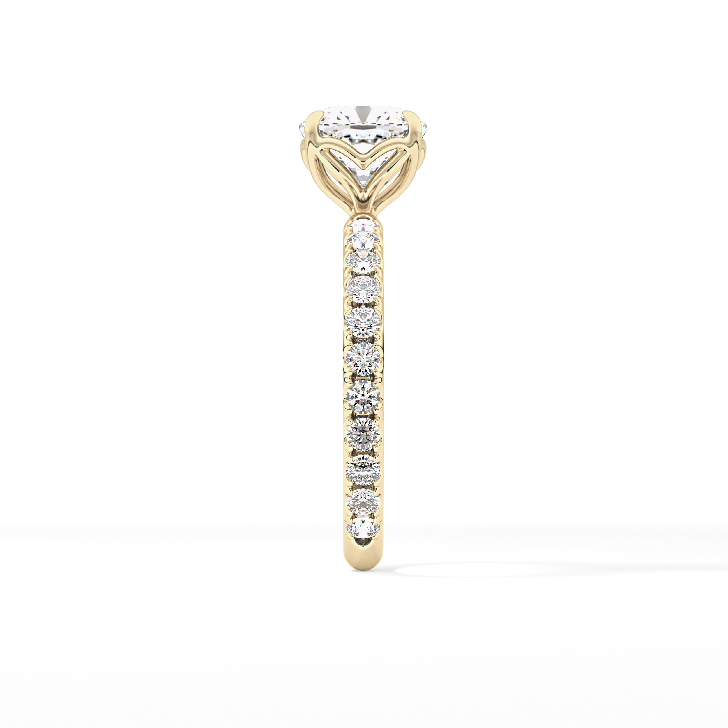 Cushion Pave Lab Grown Diamond Engagement Ring