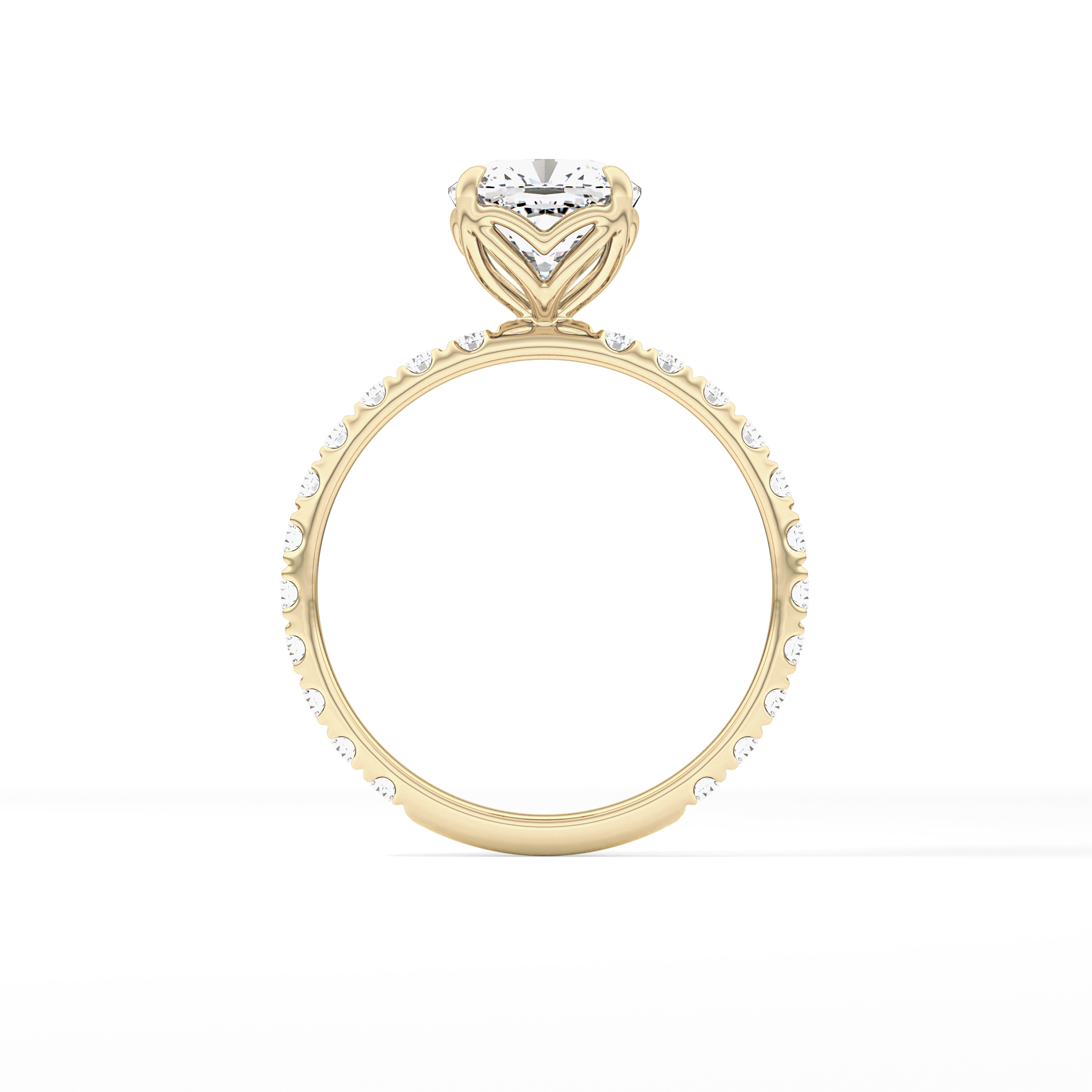 Cushion Pave Lab Grown Diamond Engagement Ring