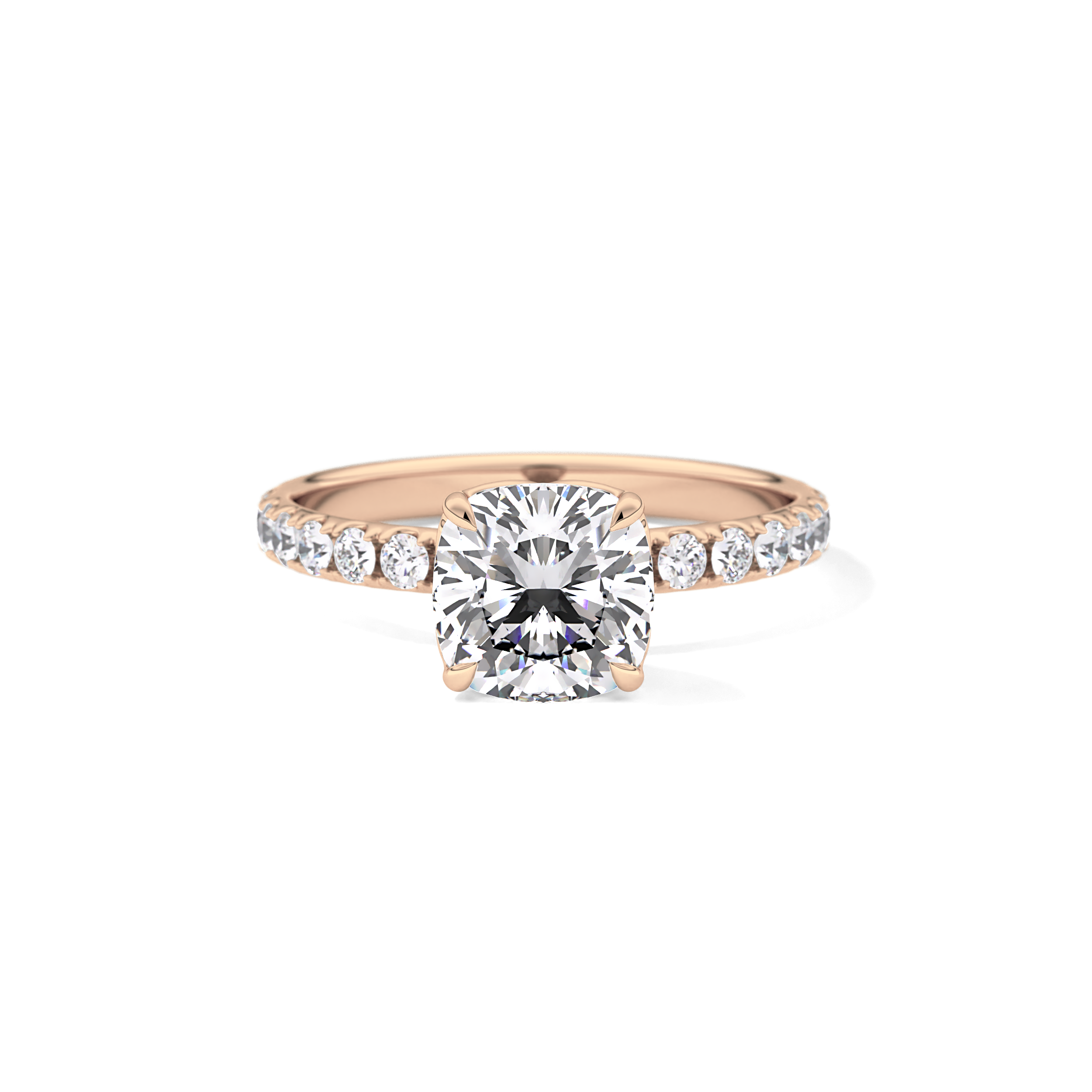 Cushion Pave Lab Grown Diamond Engagement Ring