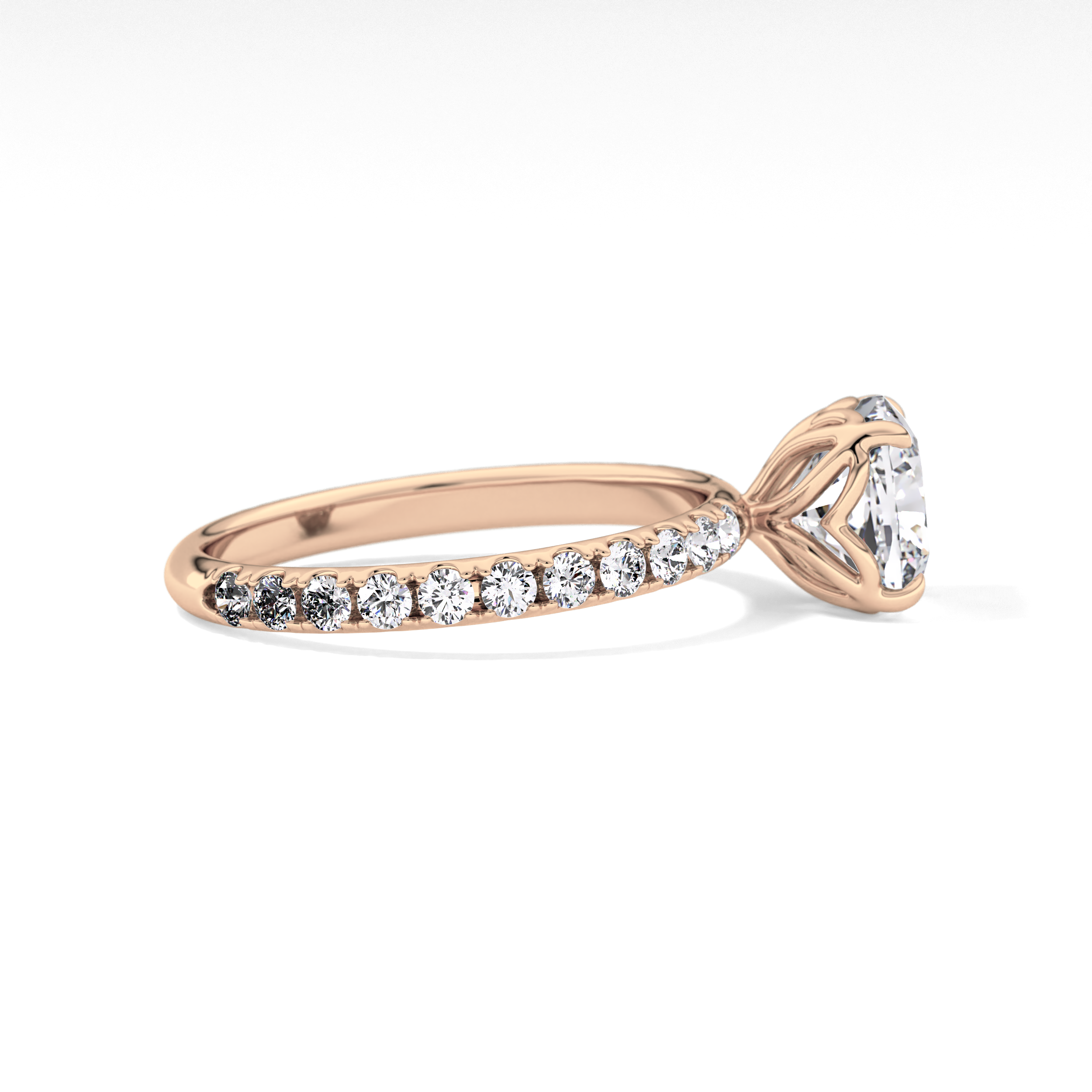 Cushion Pave Lab Grown Diamond Engagement Ring