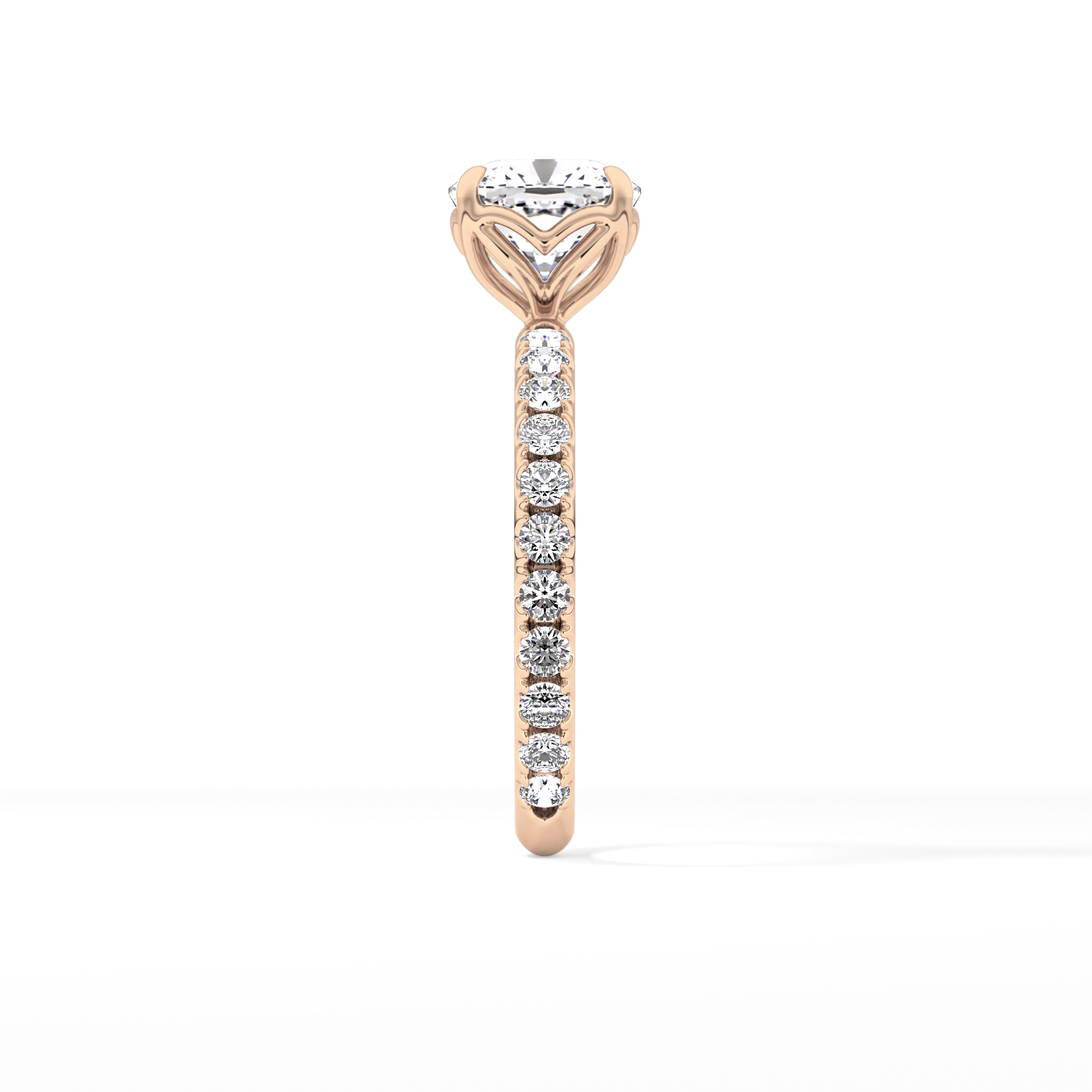 Cushion Pave Lab Grown Diamond Engagement Ring
