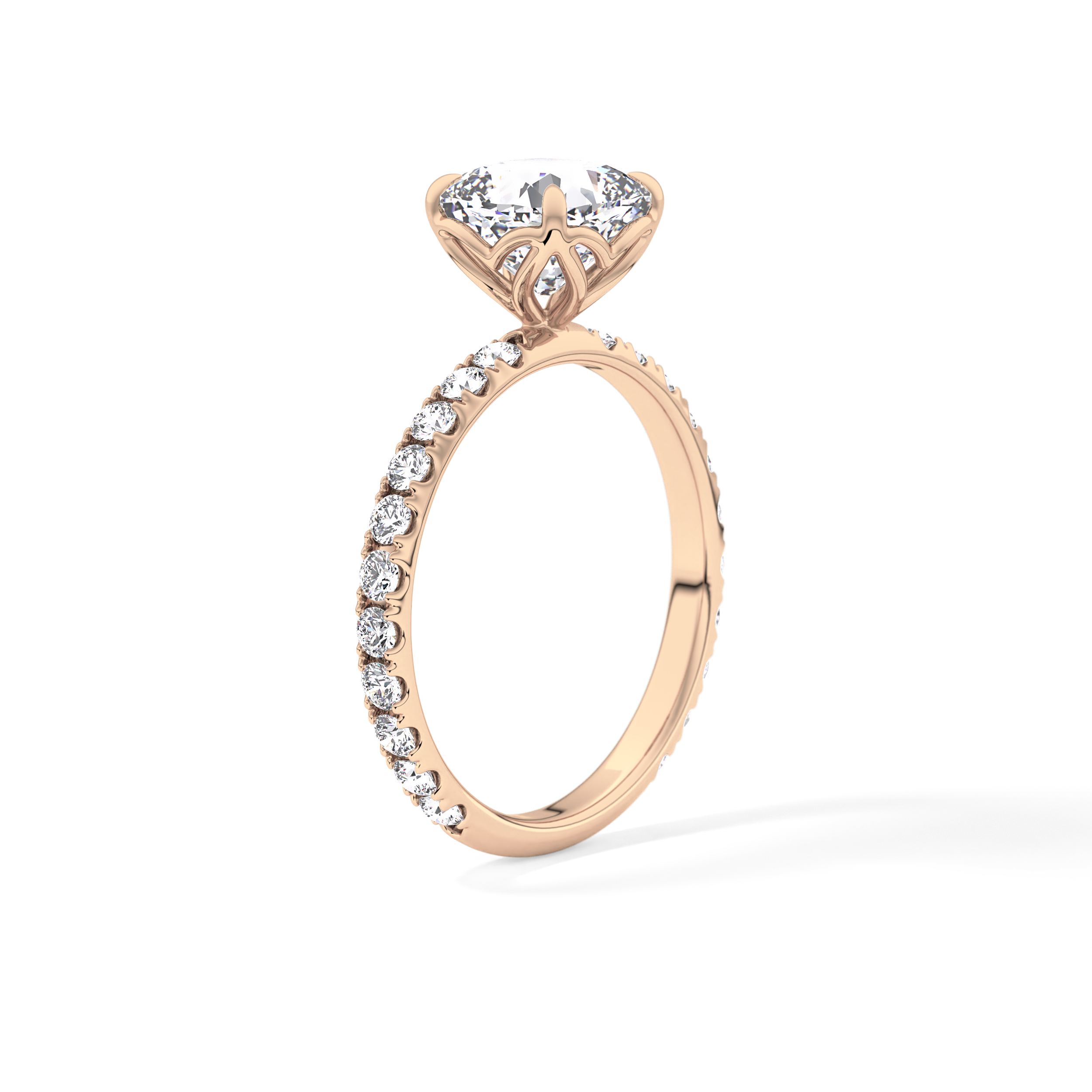 Cushion Pave Lab Grown Diamond Engagement Ring