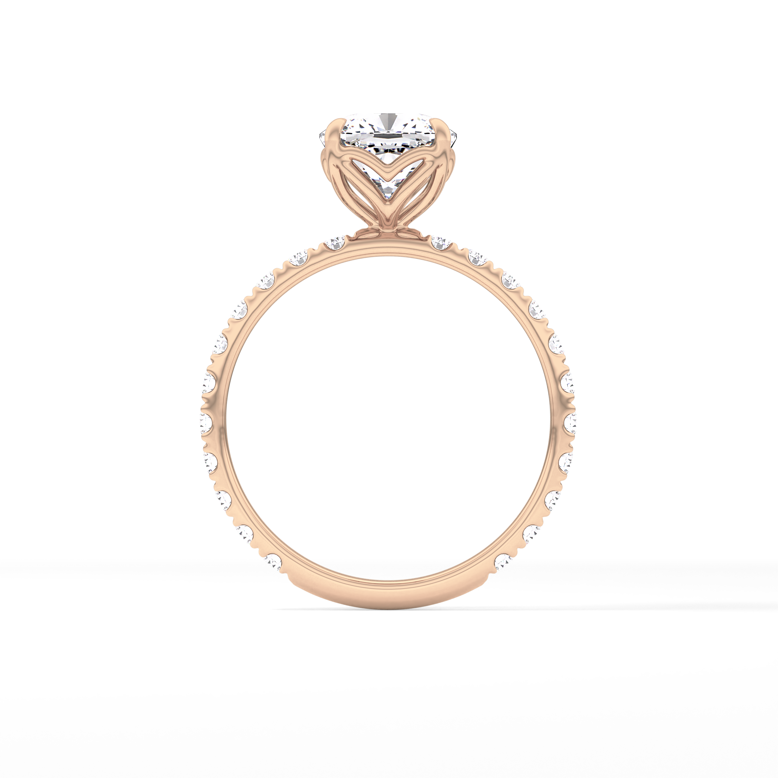 Cushion Pave Lab Grown Diamond Engagement Ring