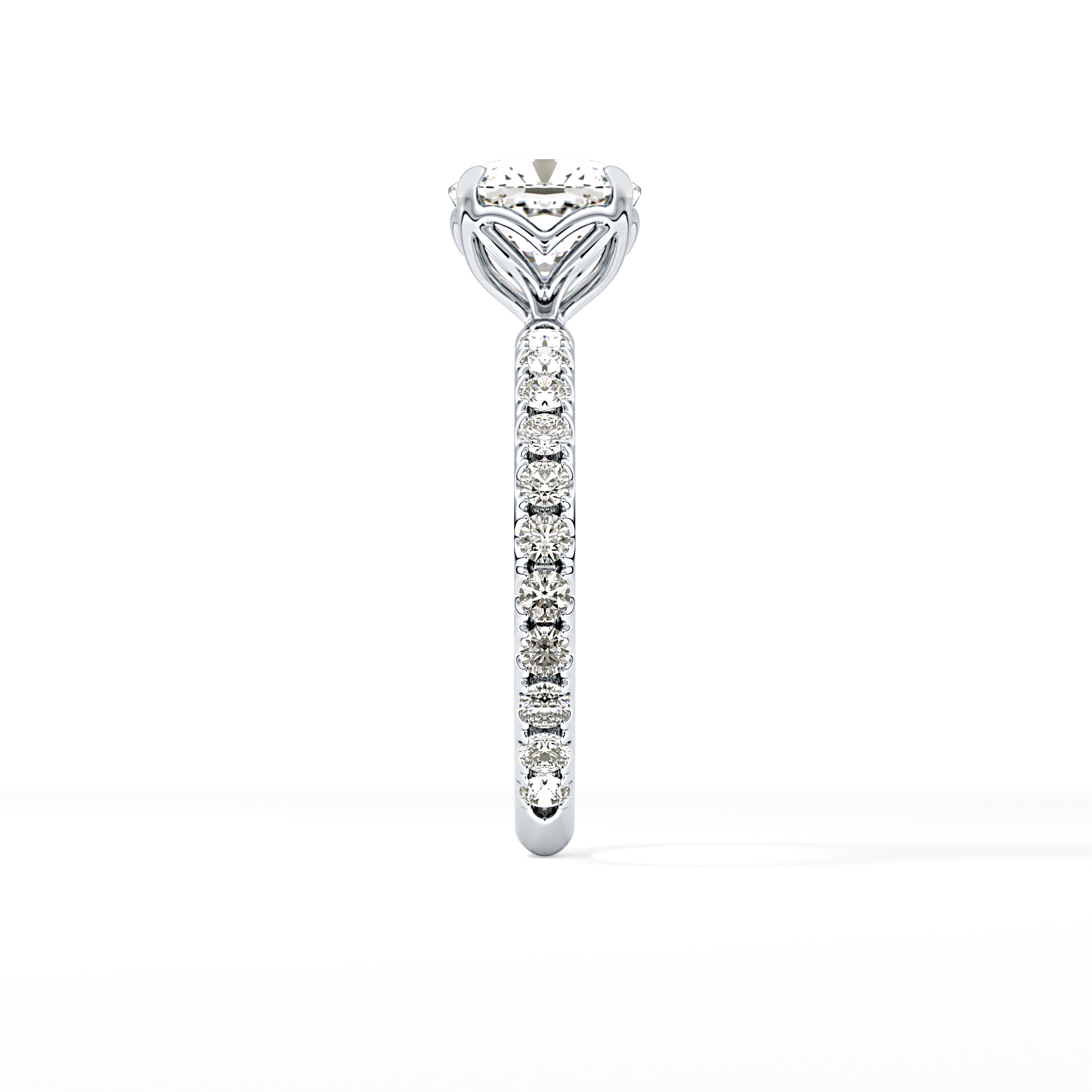 Cushion Pave Lab Grown Diamond Engagement Ring