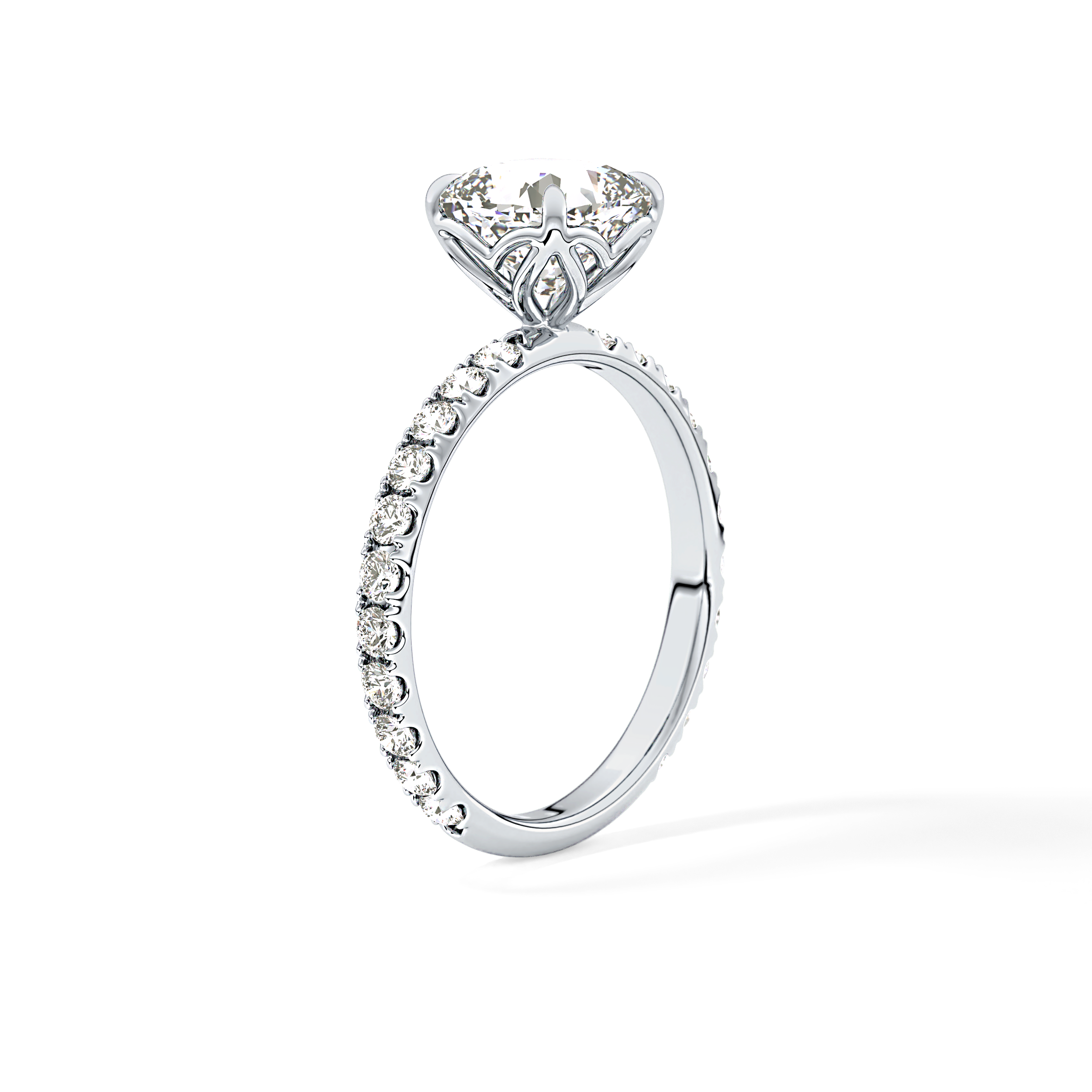 Cushion Pave Lab Grown Diamond Engagement Ring
