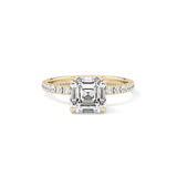 Asscher Pave Lab Grown Diamond Engagement Ring