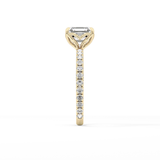 Asscher Pave Lab Grown Diamond Engagement Ring