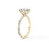 Asscher Pave Lab Grown Diamond Engagement Ring