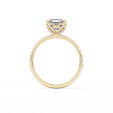 Asscher Pave Lab Grown Diamond Engagement Ring