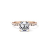 Asscher Pave Lab Grown Diamond Engagement Ring