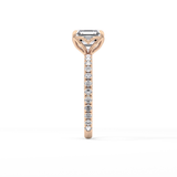Asscher Pave Lab Grown Diamond Engagement Ring