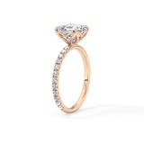 Asscher Pave Lab Grown Diamond Engagement Ring