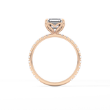 Asscher Pave Lab Grown Diamond Engagement Ring