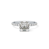 Asscher Pave Lab Grown Diamond Engagement Ring