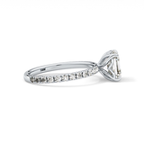 Asscher Pave Lab Grown Diamond Engagement Ring