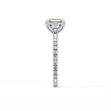 Asscher Pave Lab Grown Diamond Engagement Ring