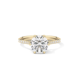 Round Pave Lab Grown Diamond Engagement Ring