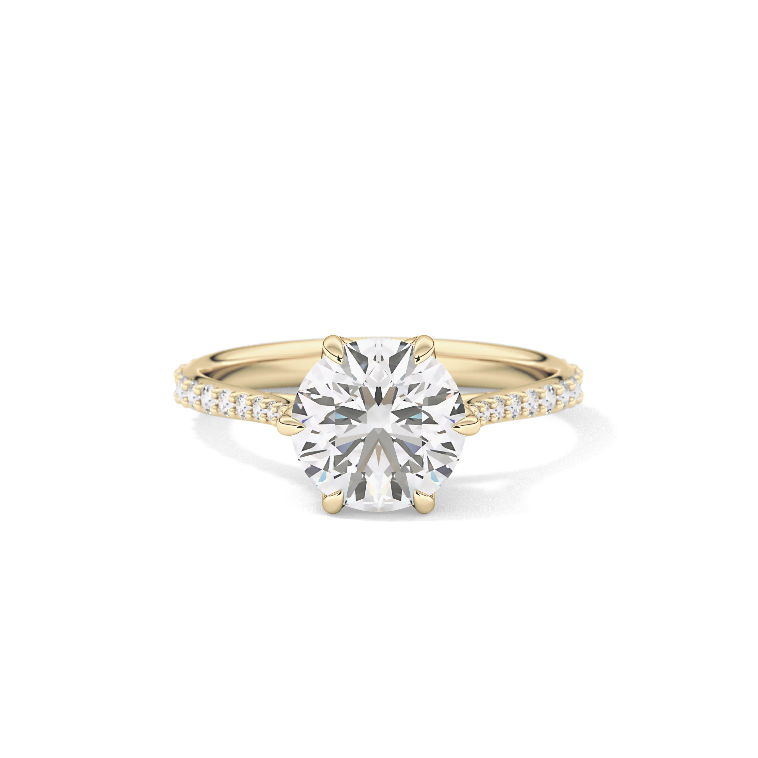 Round Pave Lab Grown Diamond Engagement Ring
