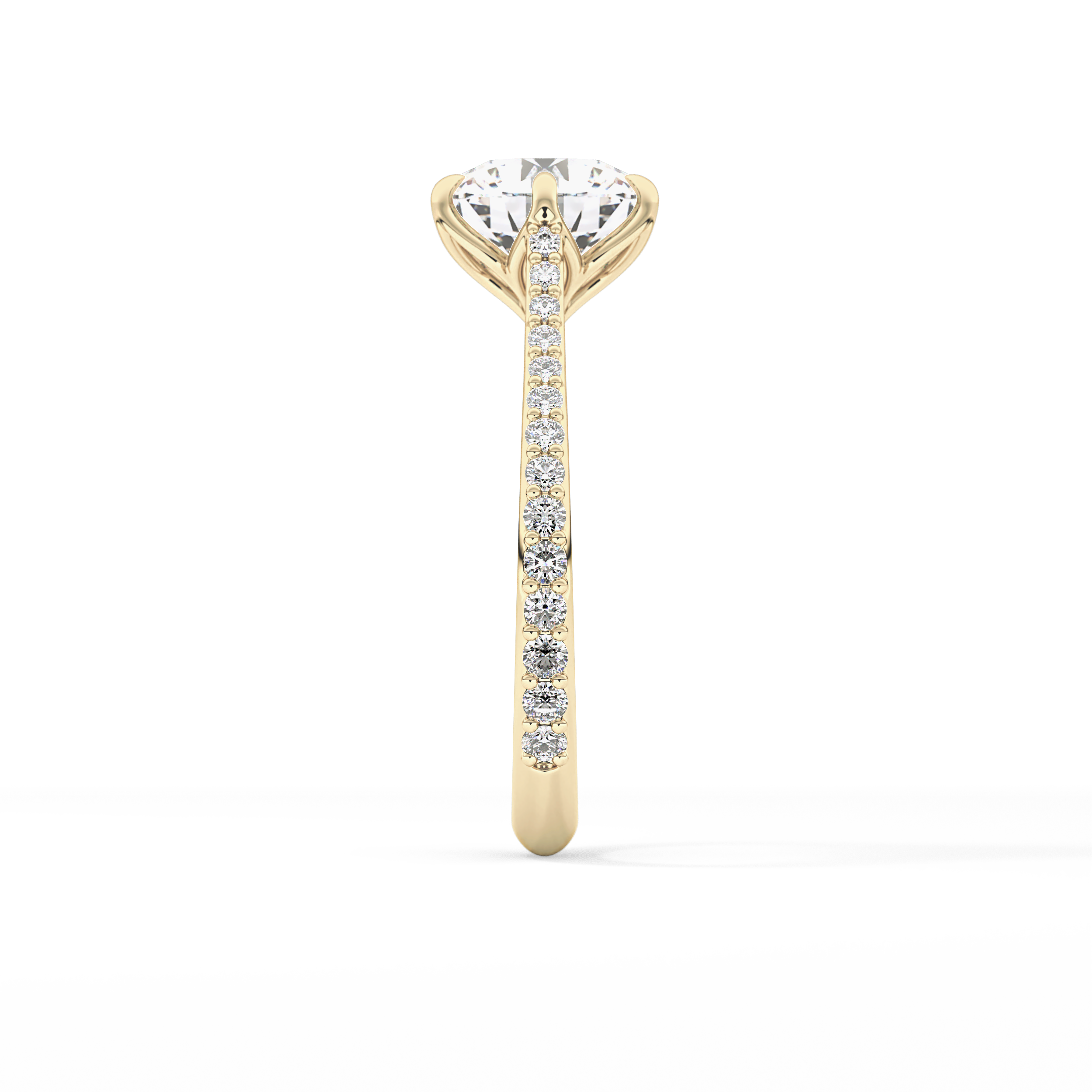Round Pave Lab Grown Diamond Engagement Ring