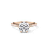 Round Pave Lab Grown Diamond Engagement Ring