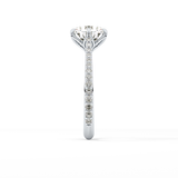 Round Pave Lab Grown Diamond Engagement Ring