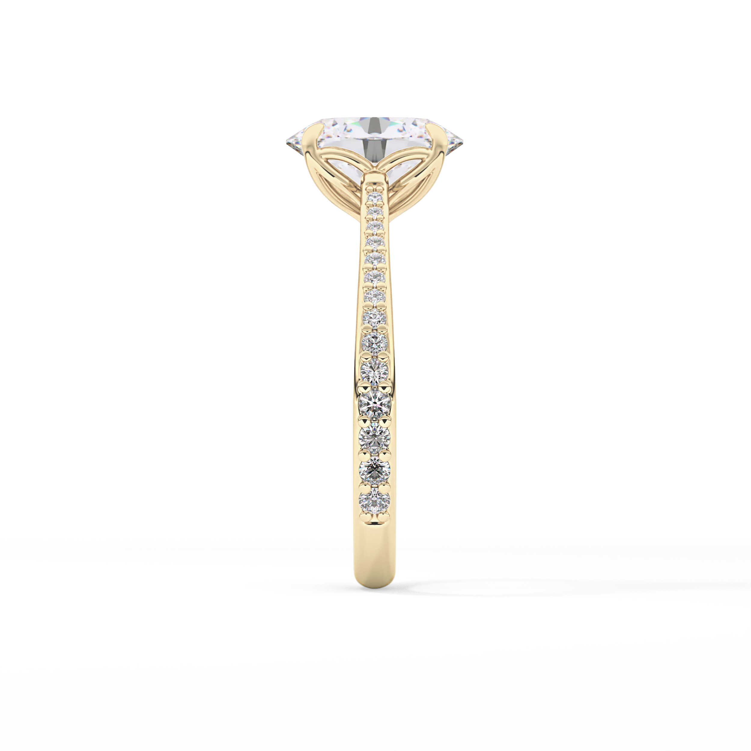 Oval Pave Lab Grown Diamond Engagement Ring