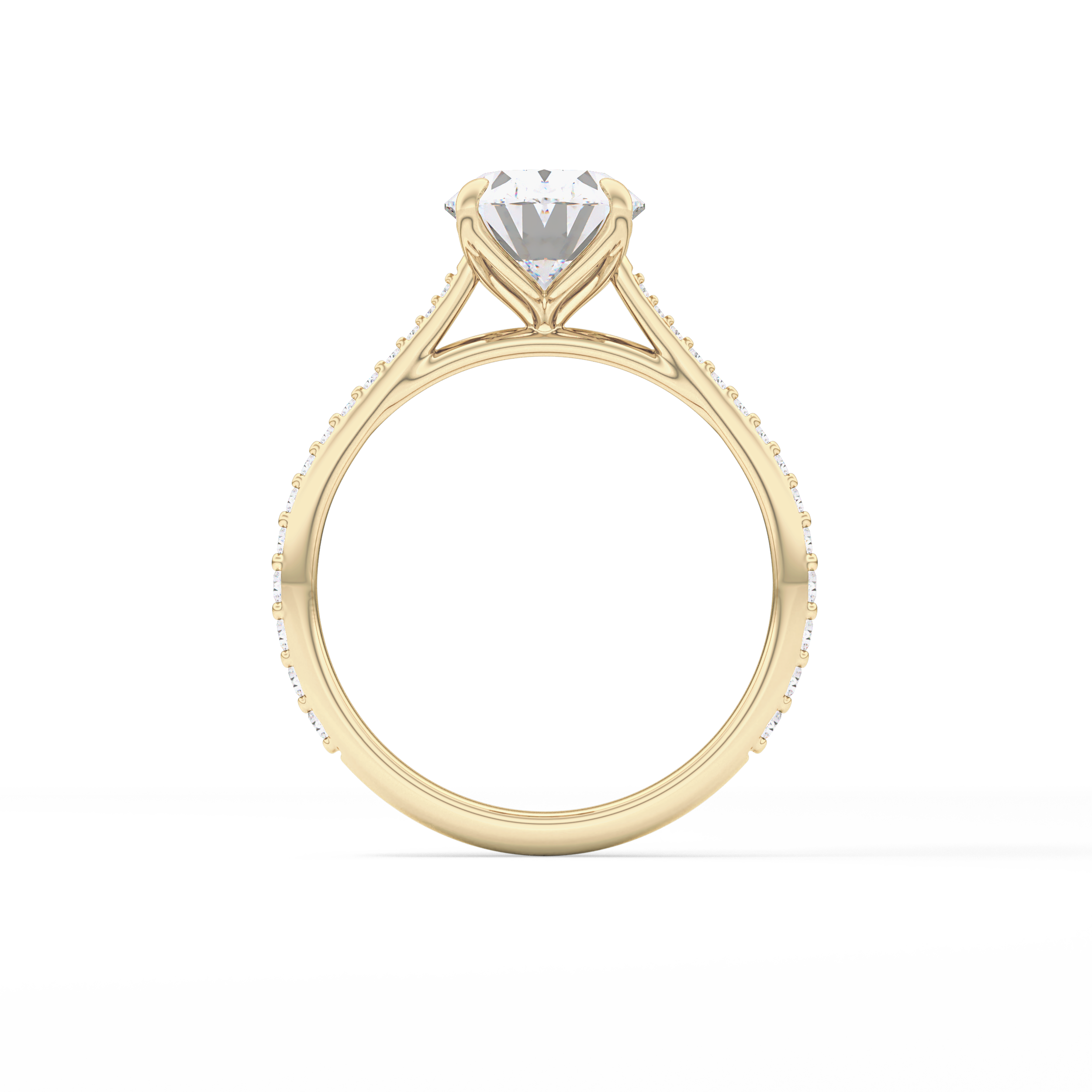 Oval Pave Lab Grown Diamond Engagement Ring