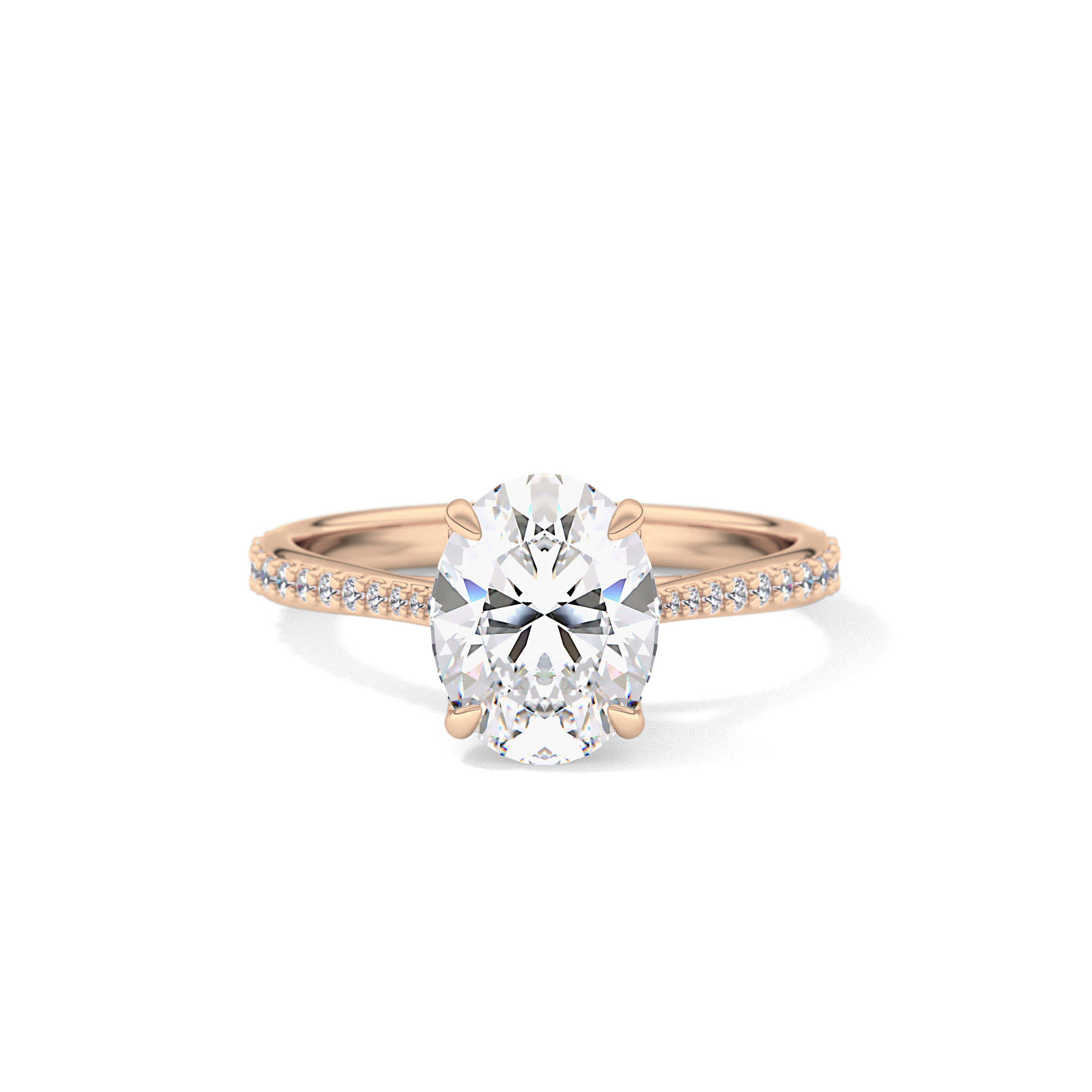 Oval Pave Lab Grown Diamond Engagement Ring