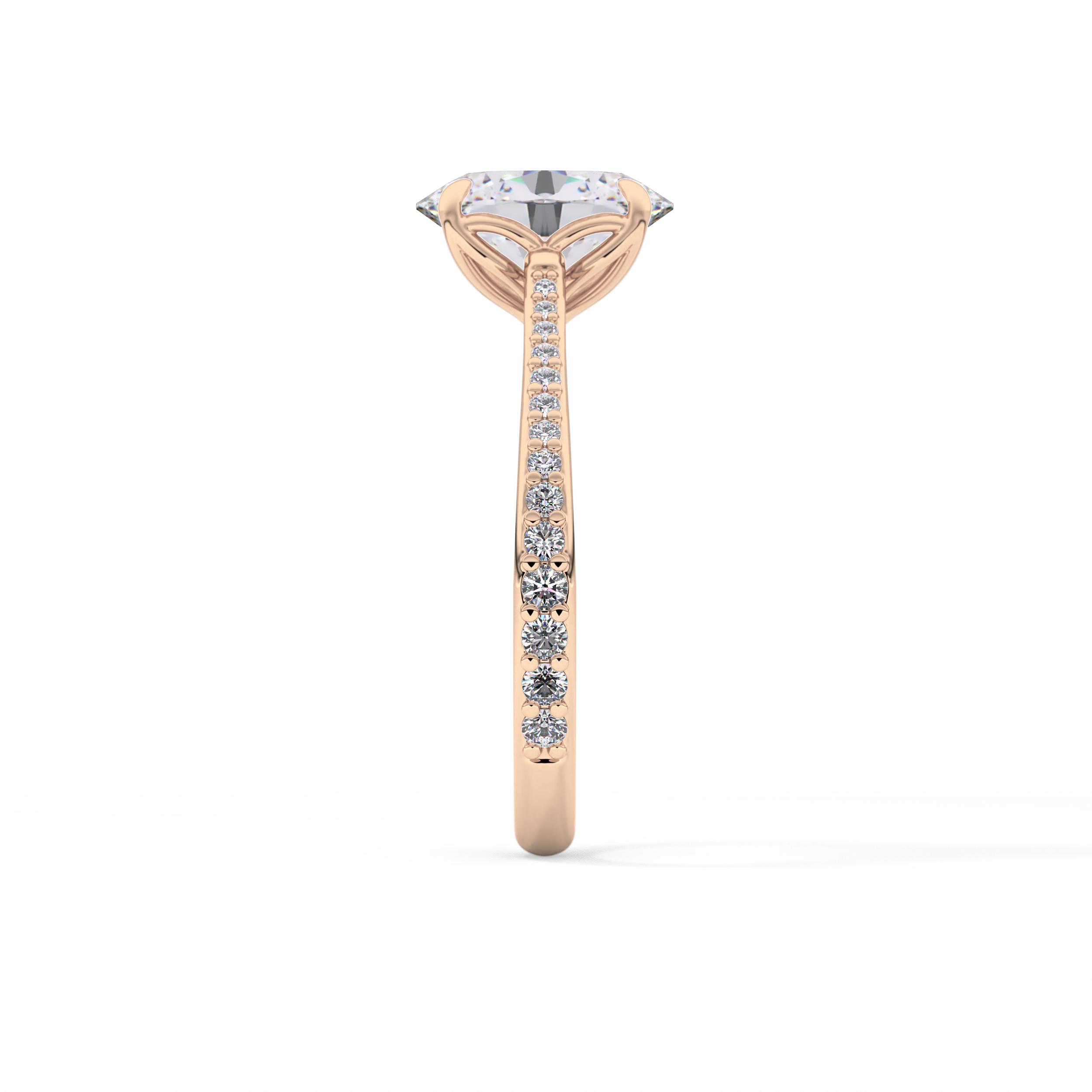 Oval Pave Lab Grown Diamond Engagement Ring
