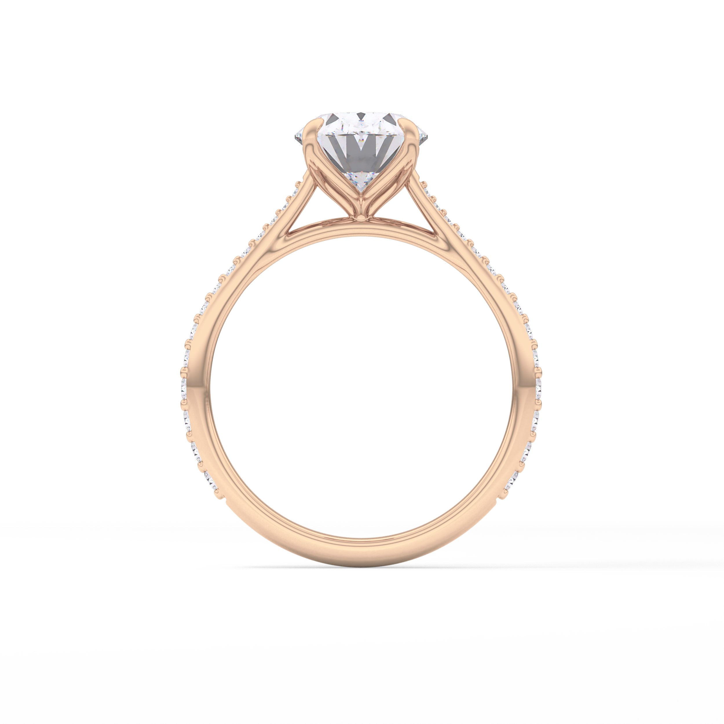 Oval Pave Lab Grown Diamond Engagement Ring
