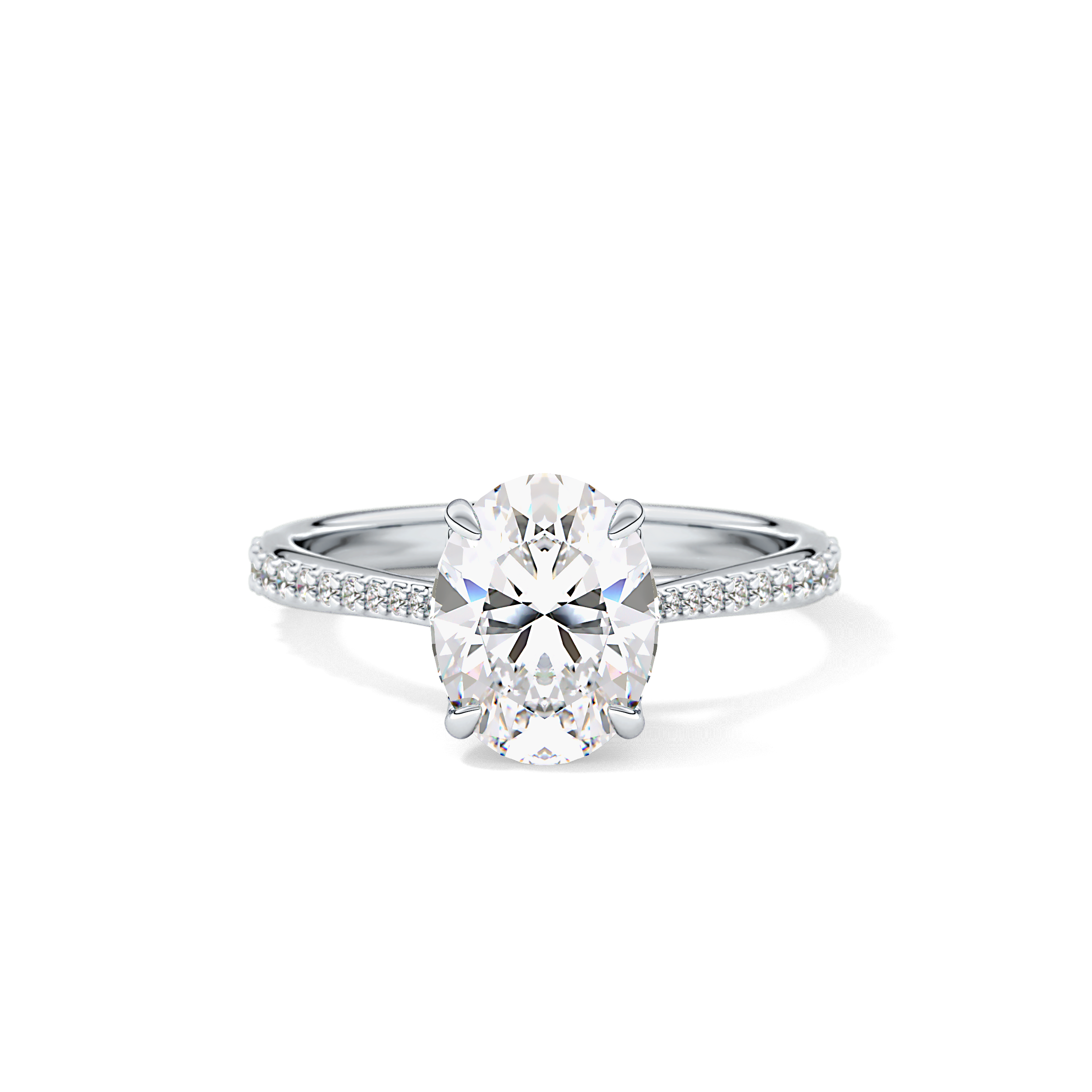 Oval Pave Lab Grown Diamond Engagement Ring
