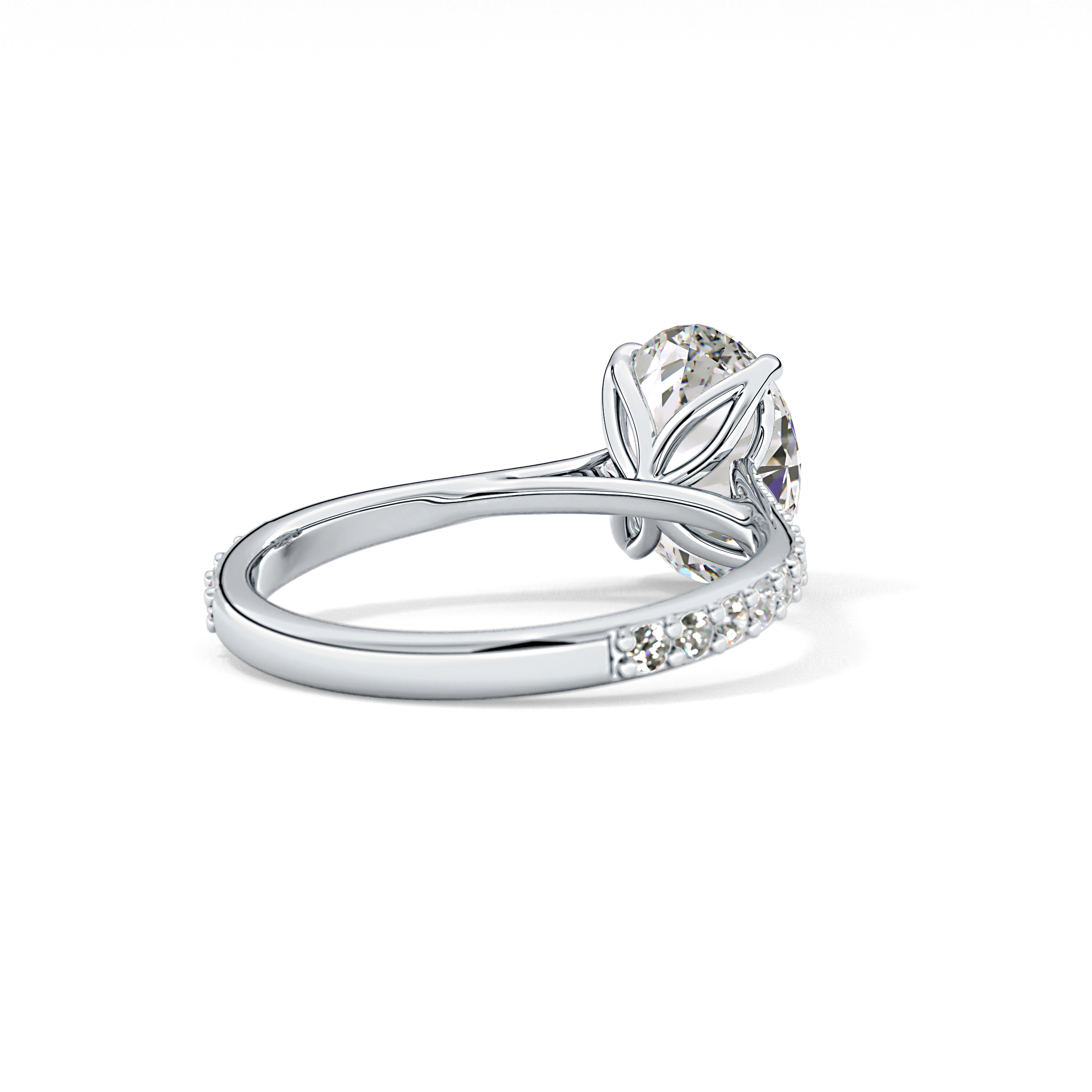 Oval Pave Lab Grown Diamond Engagement Ring