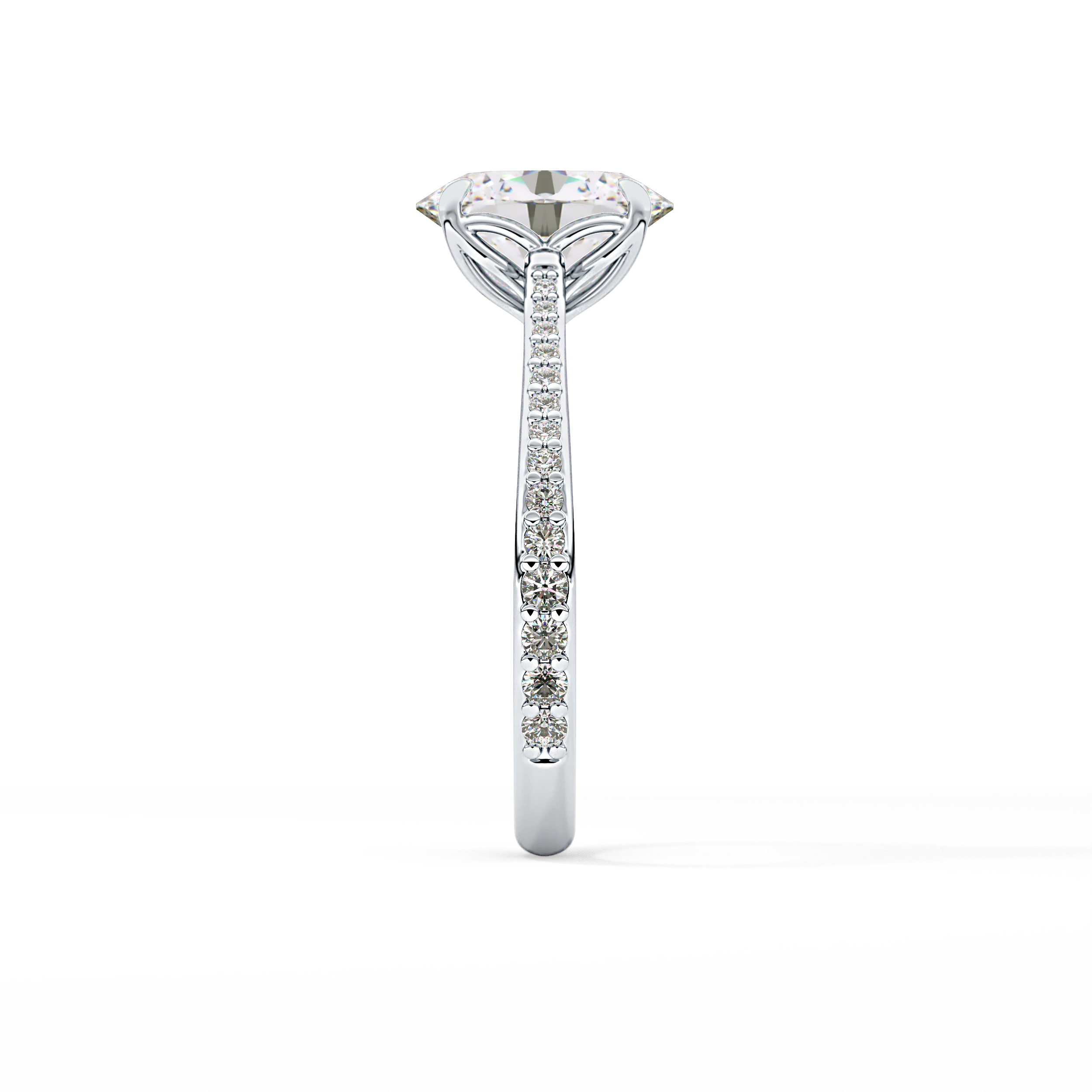 Oval Pave Lab Grown Diamond Engagement Ring
