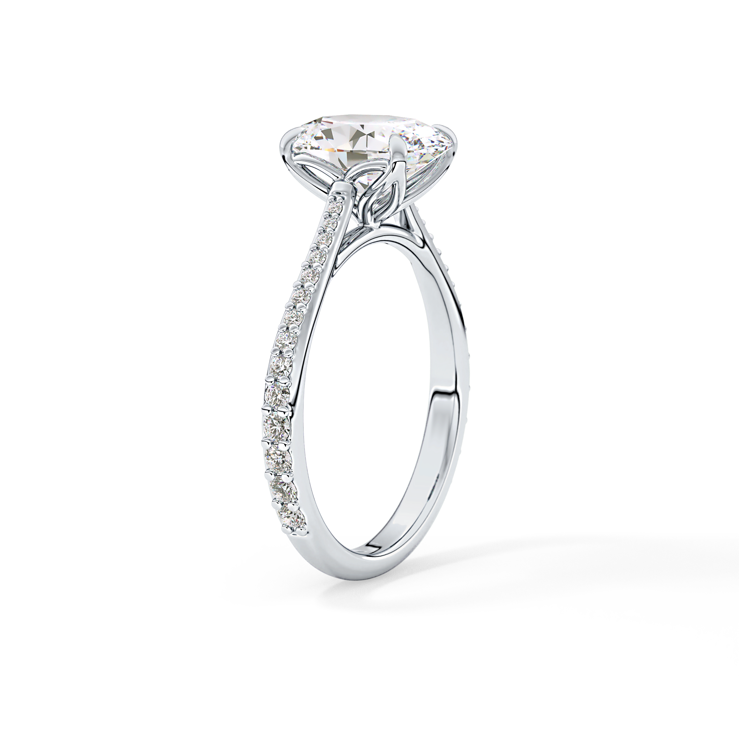 Oval Pave Lab Grown Diamond Engagement Ring