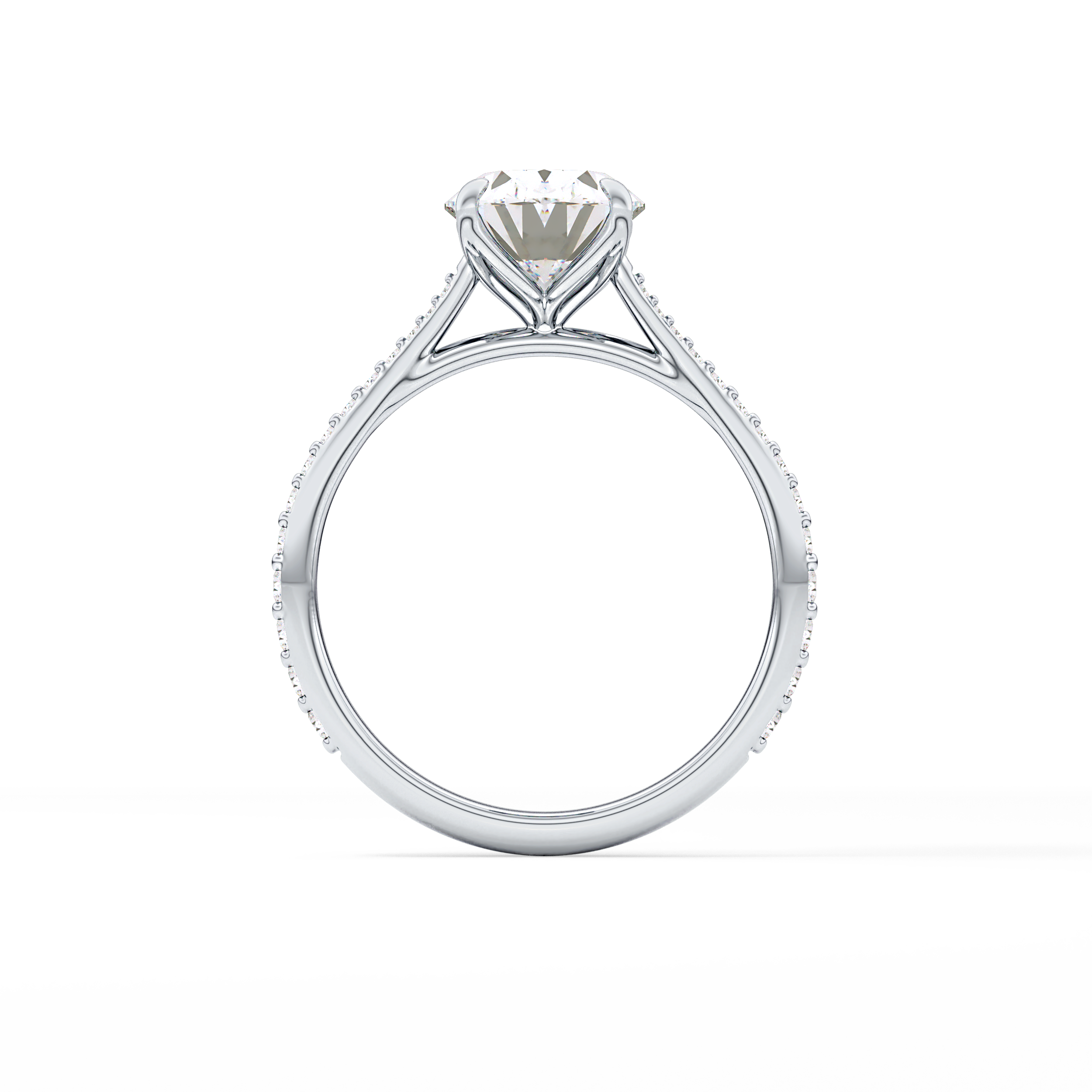 Oval Pave Lab Grown Diamond Engagement Ring