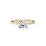 Cushion Pave Lab Grown Diamond Engagement Ring