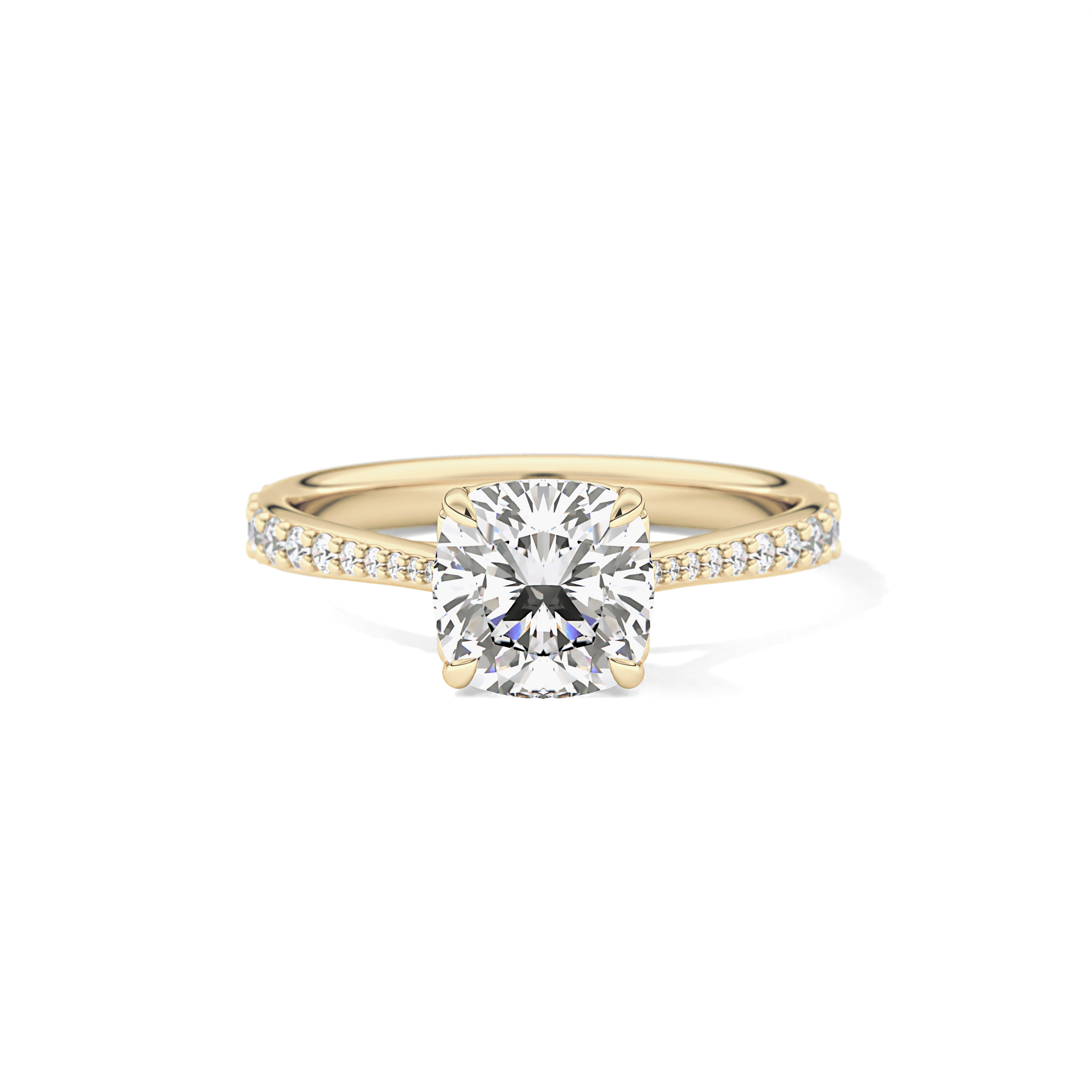 Cushion Pave Lab Grown Diamond Engagement Ring