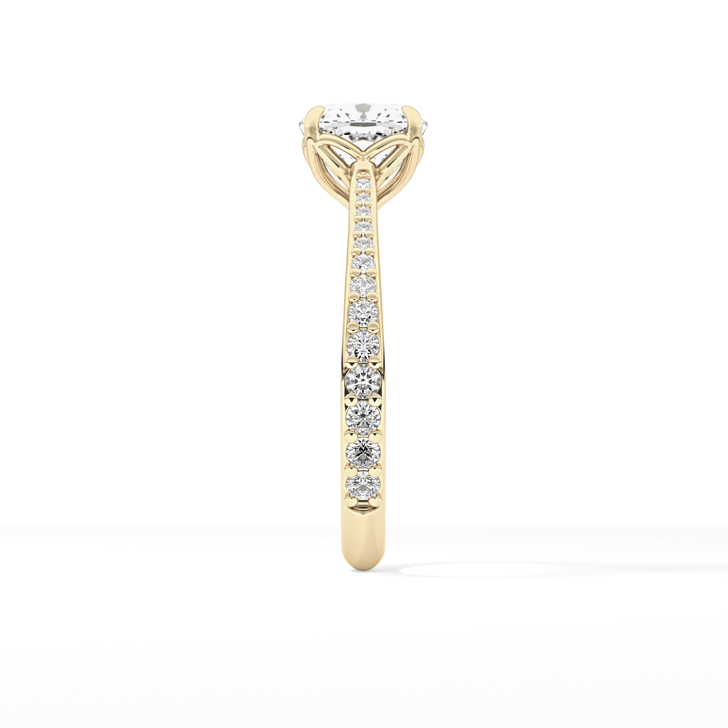 Cushion Pave Lab Grown Diamond Engagement Ring