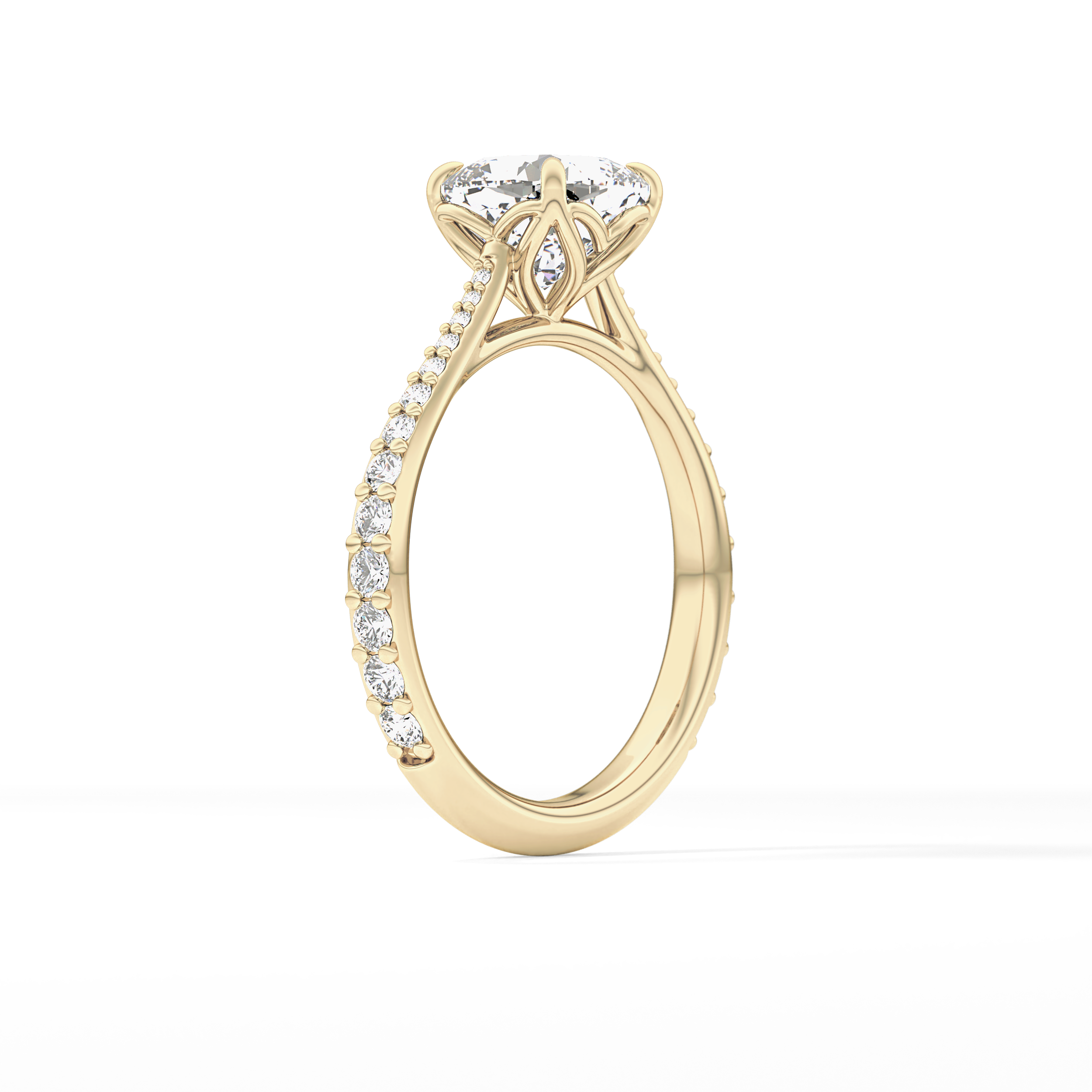 Cushion Pave Lab Grown Diamond Engagement Ring