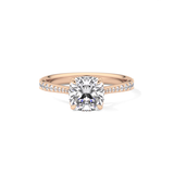 Cushion Pave Lab Grown Diamond Engagement Ring